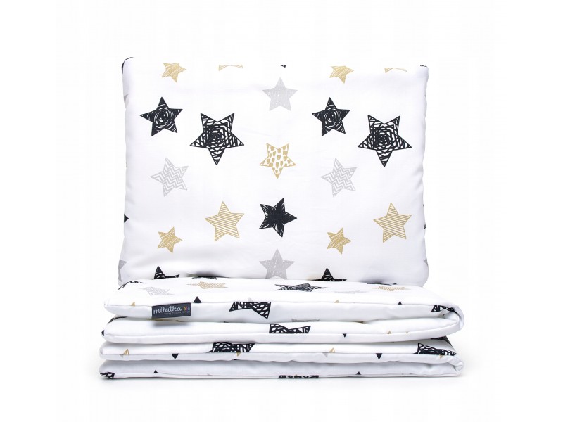 Pościel z wypełnieniem | Czarne gwiazdki