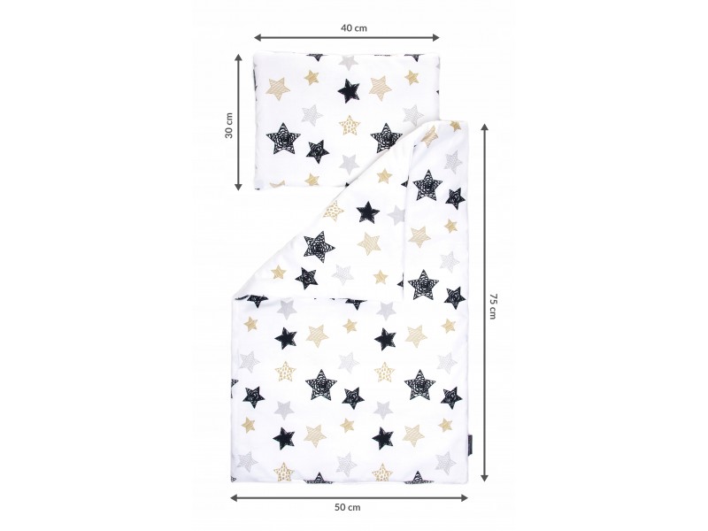 Pościel z wypełnieniem | Czarne gwiazdki