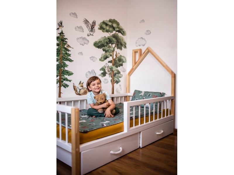 Kocyk 100cm x 135cm | Zielony las
