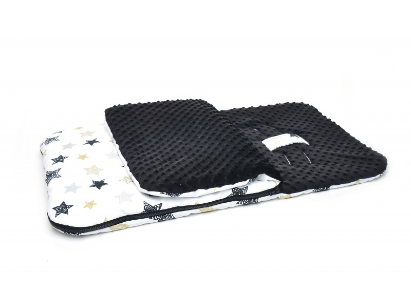 Śpiworek 90cm | Czarne gwiazdki